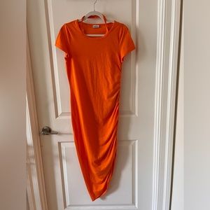 Noisy May Bright Orange asymmetrical dress , size M